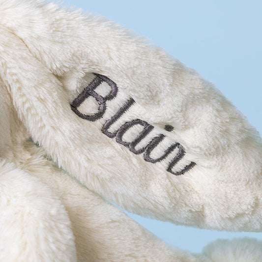 Personalized Cream Bunny with Plant