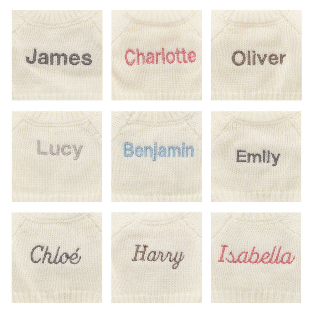 Bashful Fudge Puppy with Personalized Cream Jumper