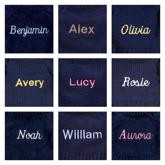 Blossom Beige Bunny 'Petal' with Personalized Navy Jumper