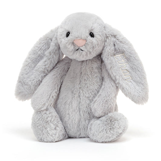 Personalized Bashful Silver Bunny Medium